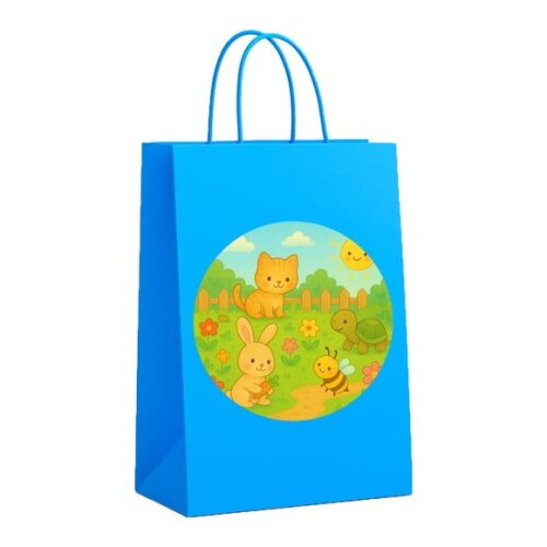 Sacola de Papel Personalizada Infantil Jardim dos Bichinhos