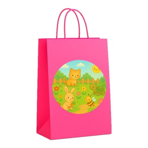 Sacola de Papel Personalizada Infantil Jardim dos Bichinhos