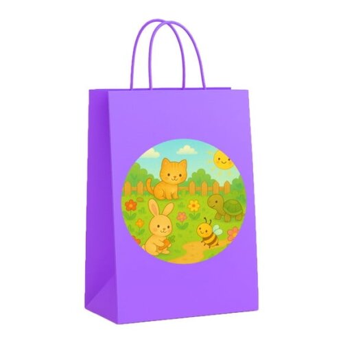 Sacola de Papel Personalizada Infantil Jardim dos Bichinhos