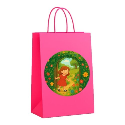 Sacola de Papel Personalizada Infantil Jardim Secreto