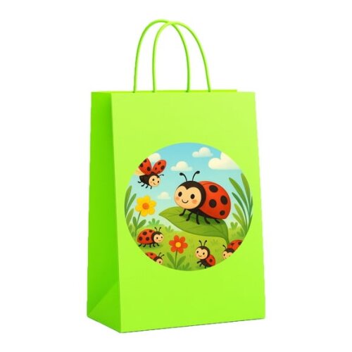 Sacola de Papel Personalizada Infantil Joaninhas