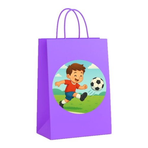 Sacola de Papel Personalizada Infantil Jogador de Futebol