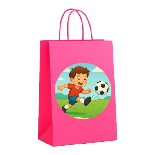 Sacola de Papel Personalizada Infantil Jogador de Futebol