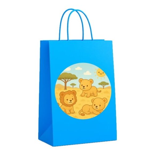 Sacola de Papel Personalizada Infantil Leãozinhos