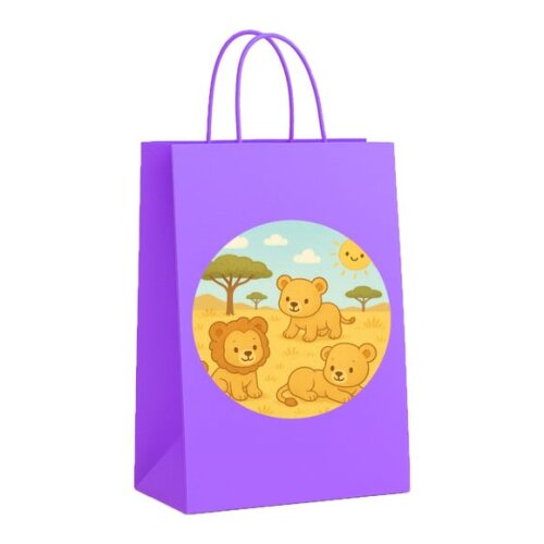 Sacola de Papel Personalizada Infantil Leãozinhos