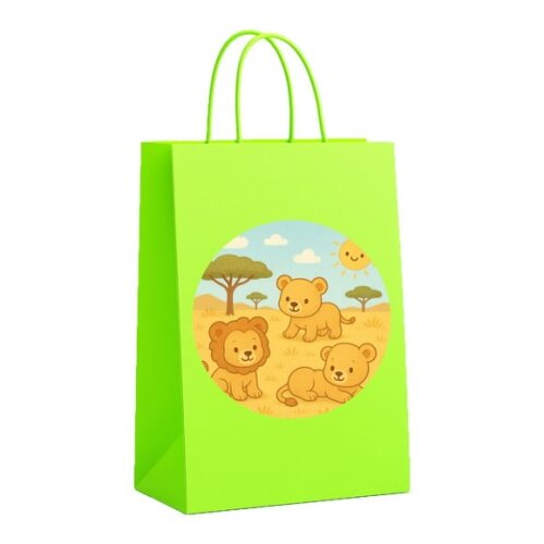Sacola de Papel Personalizada Infantil Leãozinhos