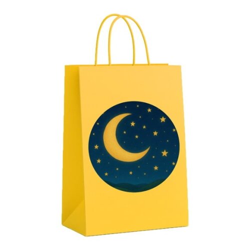 Sacola de Papel Personalizada Infantil Lua e Estrelas