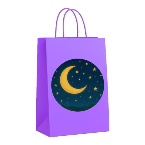 Sacola de Papel Personalizada Infantil Lua e Estrelas