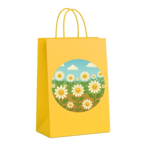 Sacola de Papel Personalizada Infantil Margaridas