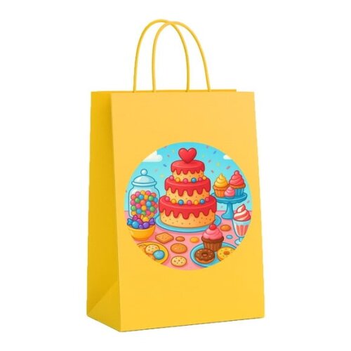 Sacola de Papel Personalizada Infantil Mesa Doces Coloridos