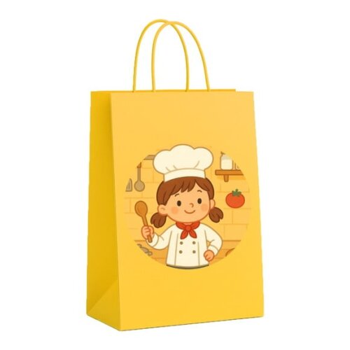Sacola de Papel Personalizada Infantil Mini Chefe Menina