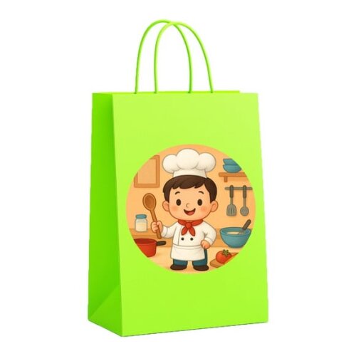 Sacola de Papel Personalizada Infantil Mini Chefe Menino