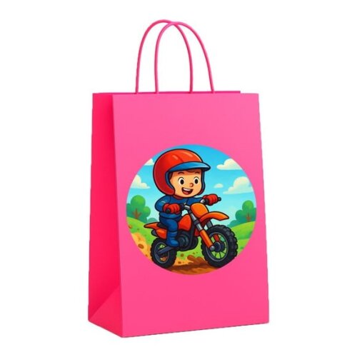 Sacola de Papel Personalizada Infantil Motocross