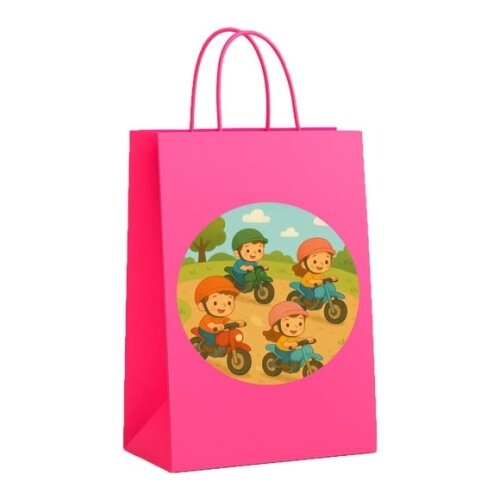 Sacola de Papel Personalizada Infantil Motocicletas Kids