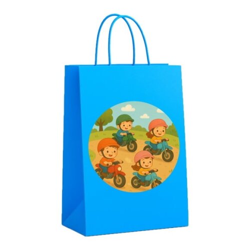 Sacola de Papel Personalizada Infantil Motocicletas Kids