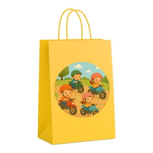 Sacola de Papel Personalizada Infantil Motocicletas Kids
