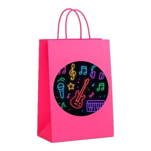 Sacola de Papel Personalizada Infantil Neon Musical