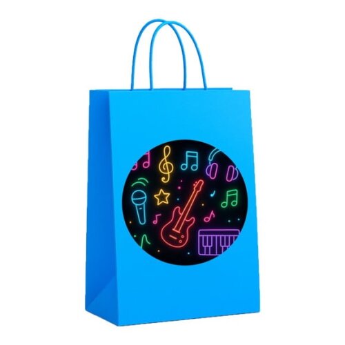 Sacola de Papel Personalizada Infantil Neon Musical