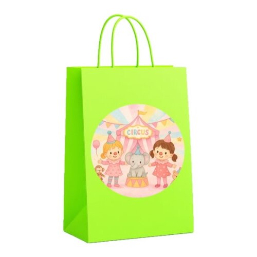Sacola de Papel Personalizada Infantil Palhacinhas Aquarela