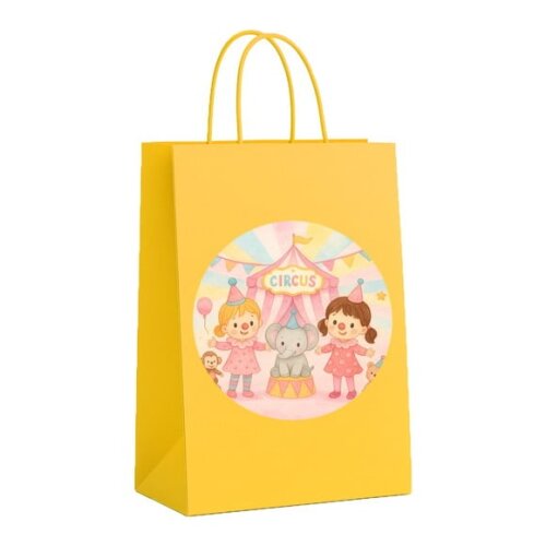 Sacola de Papel Personalizada Infantil Palhacinhas Aquarela
