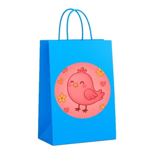 Sacola de Papel Personalizada Infantil Passarinho Rosa