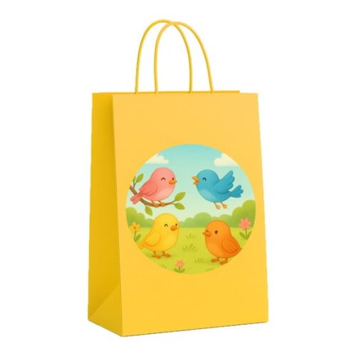 Sacola de Papel Personalizada Infantil Passarinhos