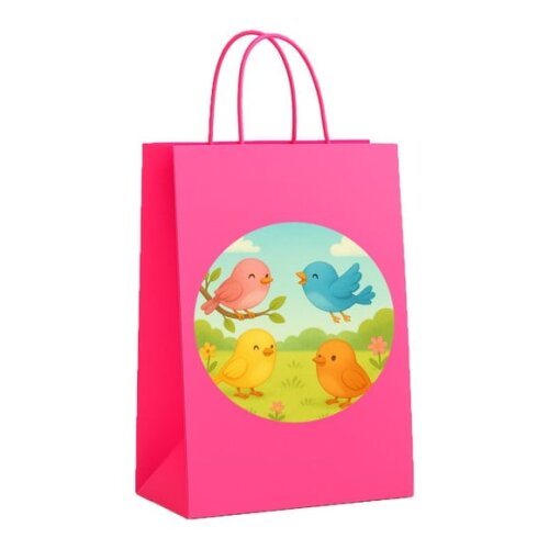 Sacola de Papel Personalizada Infantil Passarinhos