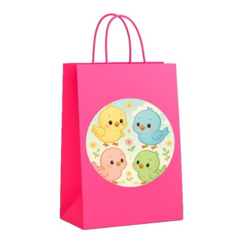 Sacola de Papel Personalizada Infantil Passarinhos Baby