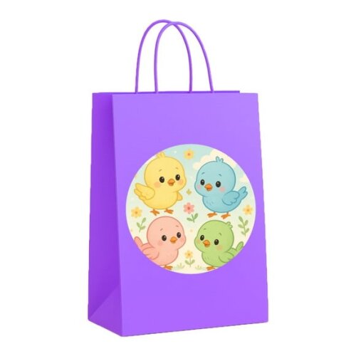 Sacola de Papel Personalizada Infantil Passarinhos Baby