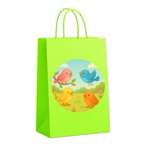 Sacola de Papel Personalizada Infantil Passarinhos