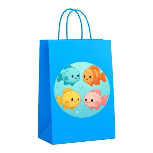 Sacola de Papel Personalizada Infantil Peixinhos Baby