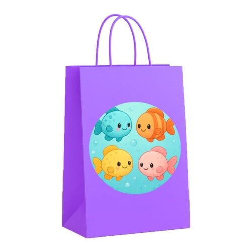 Sacola de Papel Personalizada Infantil Peixinhos Baby