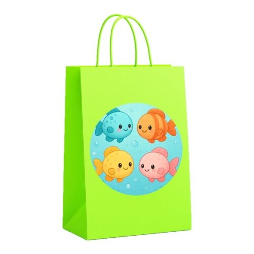 Sacola de Papel Personalizada Infantil Peixinhos Baby