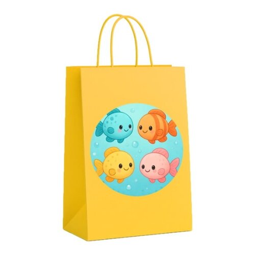 Sacola de Papel Personalizada Infantil Peixinhos Baby