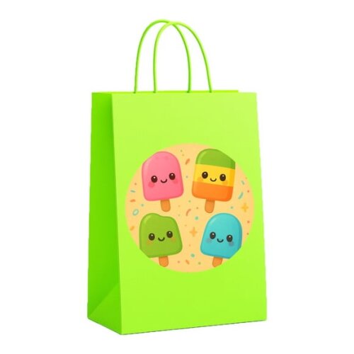 Sacola de Papel Personalizada Infantil Picolés