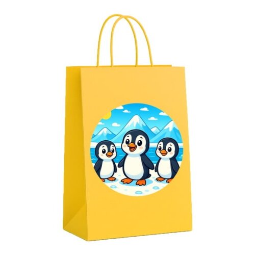 Sacola de Papel Personalizada Infantil Pinguins