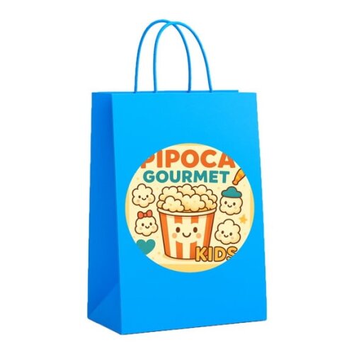 Sacola de Papel Personalizada Infantil Pipoca Gourmet Kids