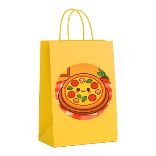 Sacola de Papel Personalizada Infantil Pizza Divertida