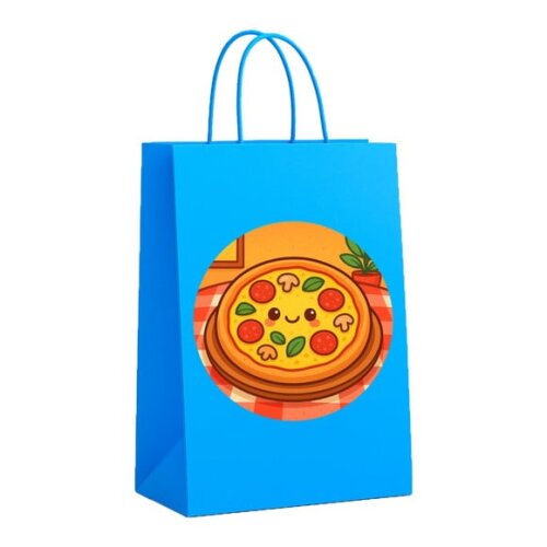 Sacola de Papel Personalizada Infantil Pizza Divertida