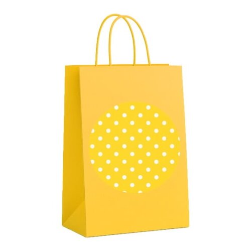Sacola de Papel Personalizada Infantil Poá Amarelo