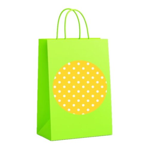 Sacola de Papel Personalizada Infantil Poá Amarelo