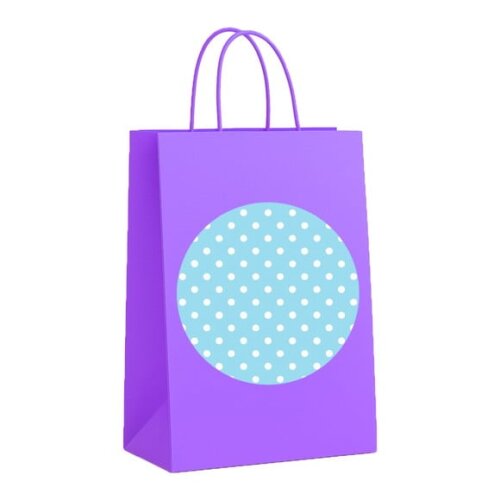 Sacola de Papel Personalizada Infantil Poá Azul Bebê