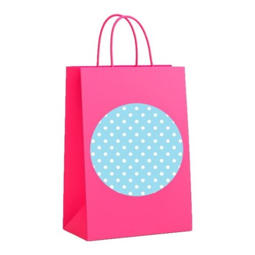 Sacola de Papel Personalizada Infantil Poá Azul Bebê