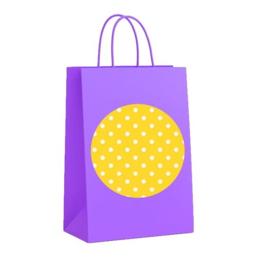 Sacola de Papel Personalizada Infantil Poá Amarelo