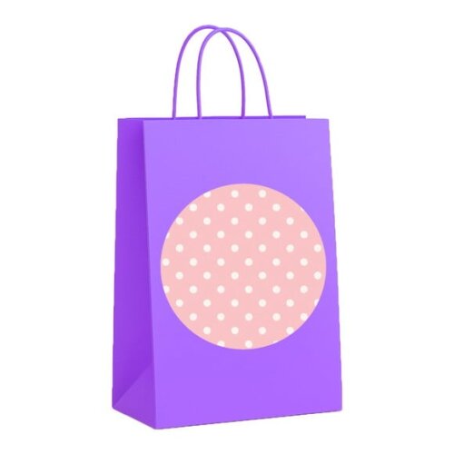 Sacola de Papel Personalizada Infantil Poá Rosa Bebê