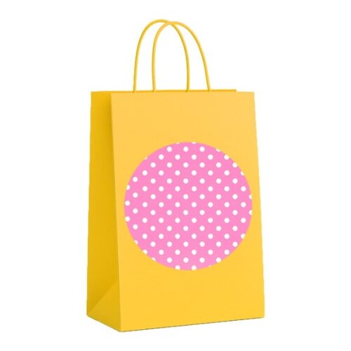 Sacola de Papel Personalizada Infantil Poá Rosa Pink