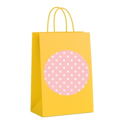 Sacola de Papel Personalizada Infantil Poá Rosa Bebê