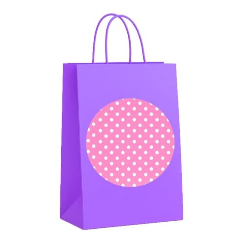 Sacola de Papel Personalizada Infantil Poá Rosa Pink