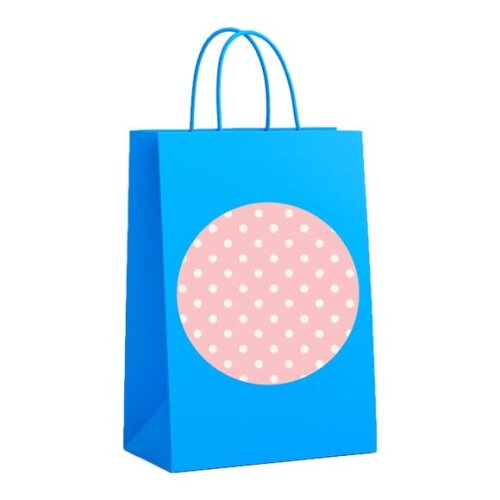 Sacola de Papel Personalizada Infantil Poá Rosa Bebê