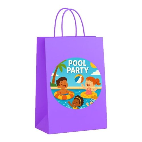 Sacola de Papel Personalizada Infantil Pool Party